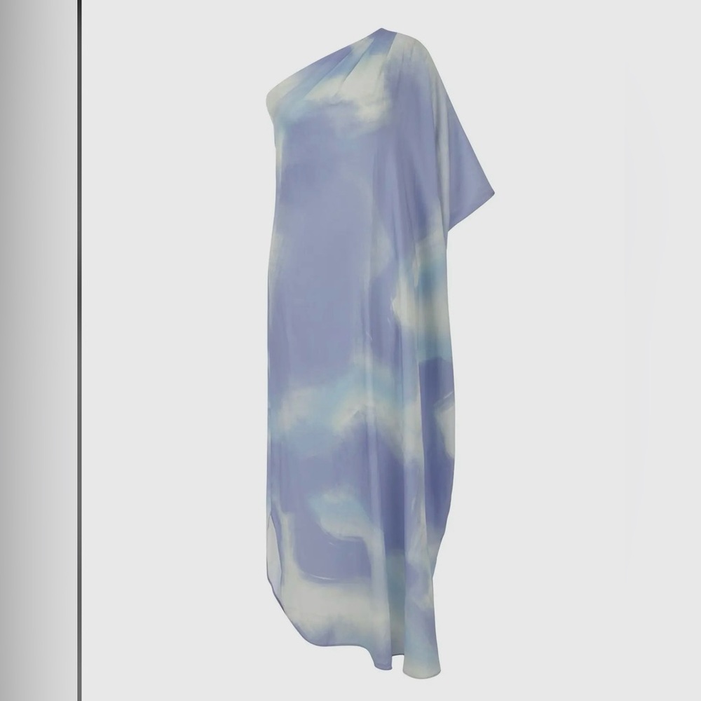 Nocturne One Shoulder Cape Mid Dress Resortwear NWT Size M Vacation Ready - Picture 4 of 5